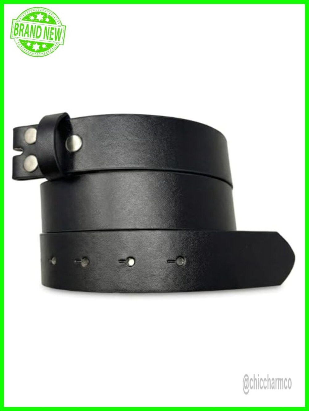 Genuine Bonded Leather Belt Strap Smooth Grain 1.5" Wide Interchangeable Buckle